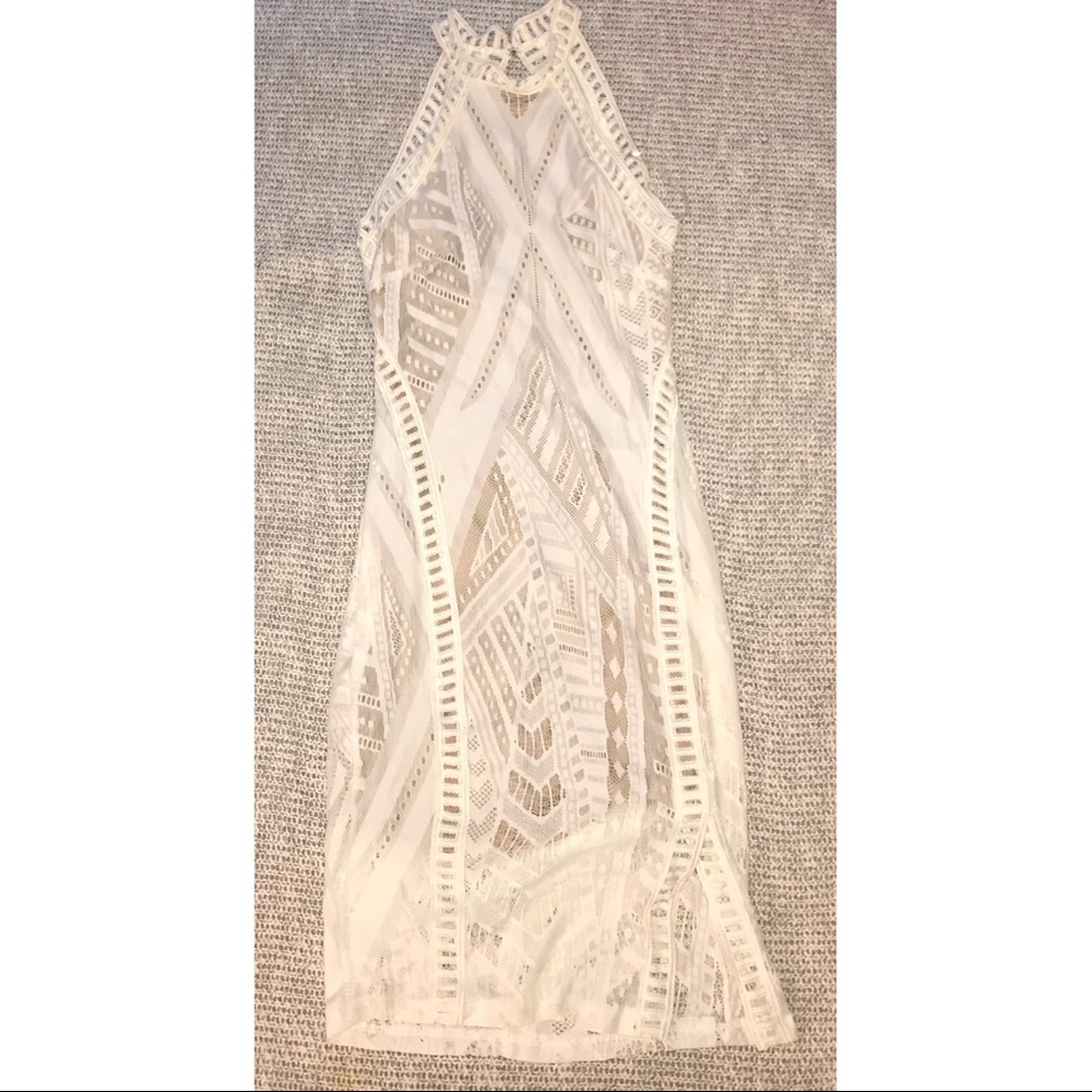 White Lace Halter Dress - New!